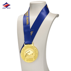 Longzhiyu 17 Years Factory Gold Medals Customized University Graduate Souvenir Medal with Ribbon Wholesale