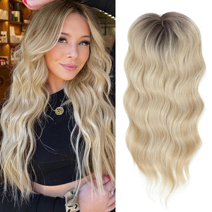 Extensiones de Cabello Sintético Largo y Rizado para Mujer, con Flequillo en Forma de Ocho, con Clip, para Cabello Fino - Product Image 6
