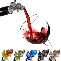 Distributeur d'huile 3D en forme de poisson créatif Verseur de vin Outil de bar Bouchon de vin Verseur de vin en métal pour la maison