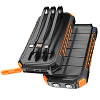 Chargeur solaire portable Aufiner haute capacité 18000mAh/20000mAh avec lumières LED étanches, banque d'alimentation solaire pour téléphone portable