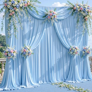 Voilages simples pour arche de <span class=keywords><strong>mariage</strong></span>, rideaux de fond transparents en polyester <span class=keywords><strong>blanc</strong></span> pour décorations de <span class=keywords><strong>mariage</strong></span> en extérieur, fêtes et plafonds - Product Image 3