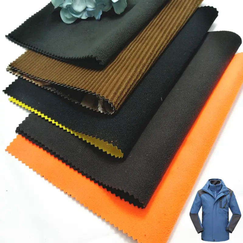 Wind dichtes wasserdichtes, atmungsaktives Softshell-Material aus Polar Fleece Polyester für Jacken