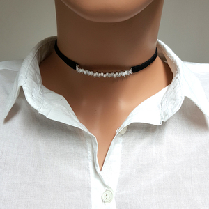 925สเตอร์ลิงเงิน Choker เครื่องประดับหนังสีดำ Gracious สร้อยคอเหลี่ยม - Product Image 2