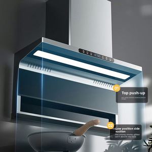 Campana extractora de doble succión del lado superior en forma de 7, escape ventilado eléctrico de acero inoxidable de alta succión para uso doméstico en la cocina - Product Image 2