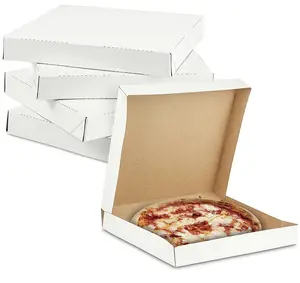 12 Papier Inch Extra Dunne Witte Klei Gecoate Pizzadoos 12 "Lengte X 12" Breedte X 1 7/8 "Diepte Slot Hoek Karton Materiaal