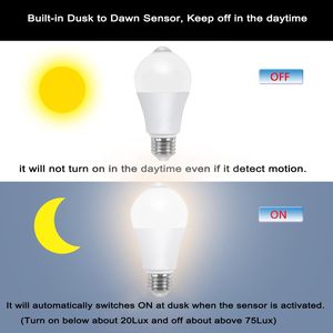 E27 B22 3W-9W Smart <b>Motion</b> <b>Sensor</b> Globe <b>LED</b> Bulb with CRI 80 6500K Cool White Plastic 50000 Hours Lifetime 1-Year Warranty - Product Image 6