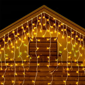 <b>Flat</b> icicle string lights, 3aa <b>battery</b> operated, warm white color, 5m x 0.6m, ideal for decorating parties and events. - Product Image 1