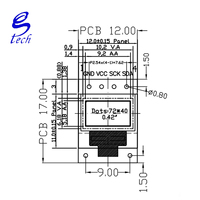 Pantalla de cristal líquido de 0,42 pulgadas SSD1315, módulo de pantalla pequeño, resolución de 72x40, pantalla monocromática de 4 pines, interfaz IIC, 9,2x5,18 mm