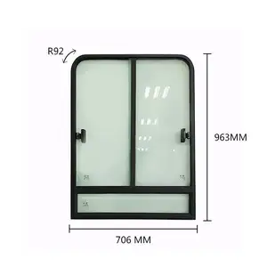 Fenêtre coulissante en verre automatique avec le verre vert pour la cabine de construction