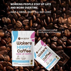 BURTON Wakers <span class=keywords><strong>Happy</strong></span> Coffee 12 Superfood in Polvere Istantanea 100g Gusto Dolce Spezie ed Erbe Aromatizzate Supporta la Cognizione Mentale - Product Image 1