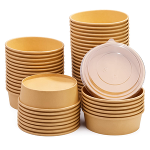 Bol à salade avec couvercle en PLA, écologique, jetable - Product Image 1