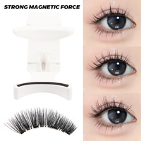 DINGSEN 1 Paire de Faux Cils Magnétiques Réutilisables en Faux Vison, Style Naturel, Kit de Beauté avec Applicateur Magnétique pour Cils