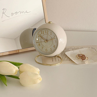 Décor à la maison INS créatif Vintage silencieux pointeur horloge de bureau chambre décoration horloge numérique chevet style de mode