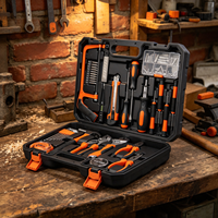 Kit d'outils à main multifonction en acier au carbone avec marteau et tournevis, coffret rigide, personnalisable OEM, coffret cadeau, garantie 1 an