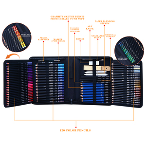 Forniture artistiche professionali 145 pezzi matite per schizzi e Set di matite colorate per il disegno degli <span class=keywords><strong>artisti</strong></span> - Product Image 2