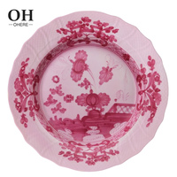 Nouveau design de luxe en porcelaine fine ensemble d'assiettes rose forme florale 4 pièces ensemble de dîner désherbage ensemble de vaisselle pour événement et restauration et location