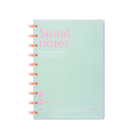 Cuaderno de Regalo con Cubierta de PP Impresa B5, Minimalista, de Color Sólido Pastel, con Encuadernación de Discos y Hojas Sueltas