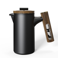 Cafetière à piston unique OEM/ODM avec minuteur sablier, presse à café française écologique en céramique de qualité alimentaire