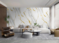 Fabricant de panneaux muraux en marbre avec revêtement UV en feuilles de PVC brillantes pour l'intérieur
