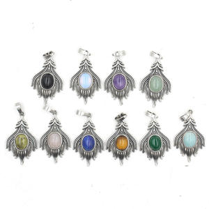 Perhiasan Liontin Kuarsa Kristal Antarmuka Elips Liontin Bulu Rumbai Mengalir Perhiasan Modis untuk Eropa dan Amerika - Product Image 1