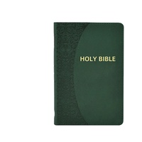 Sainte Bible en cuir PU souple avec logo personnalisé La Louis, bord doré et motif estampé à chaud – Collection Factory Creative Green