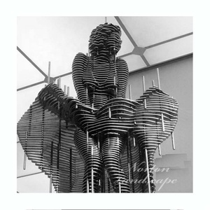 Scultura Astratta 3D in Acciaio Inossidabile Placcato Argento Personalizzata per Decorazione Esterna di Casa, Giardino e Parco, Grande <span class=keywords><strong>Statua</strong></span> di <span class=keywords><strong>David</strong></span> - Product Image 4