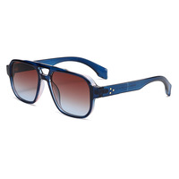 Lunettes de soleil pilote à double pont tendance, style rétro décontracté, monture carrée pour hommes et femmes