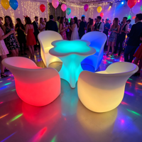 Ensembles de meubles de bar lumineux à LED personnalisés pour les discothèques, salon élégant avec 16 couleurs RVB, table LED pour fête en plein air