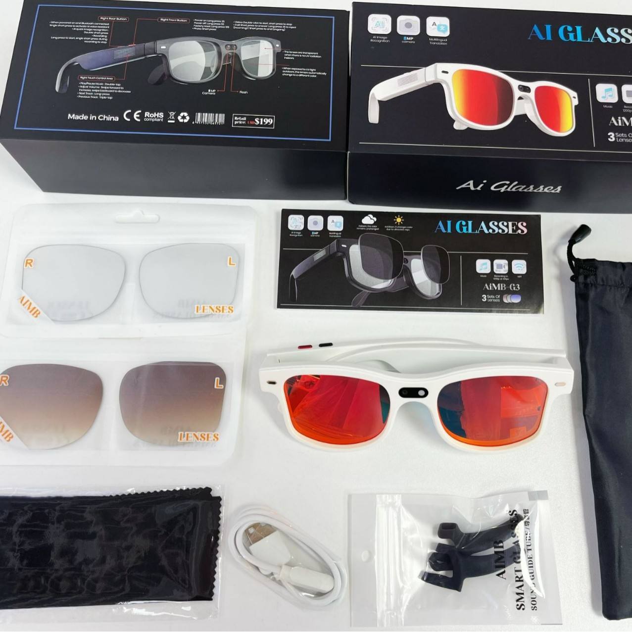 G3 - White Frame Style (Three Lenses)