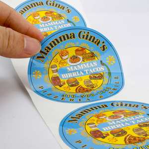 Etiquetas de Papel Autoadhesivas, Impermeables y Ecológicas de Mamma Gina para Envasado de Alimentos, Pegatinas para Pizzerías y Restaurantes, Fuerte Adhesión - Product Image 2