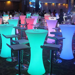 Event Outdoor Furniture Metal Frame PE Plastic LED <strong>Lighting</strong> Party Outdoor bar <strong>Table</strong> - Product Image 1