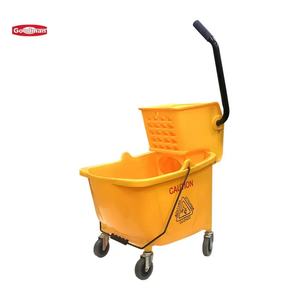 Seau à serpillière en plastique écologique Goodman Yellow de 26 quarts avec essoreur à pression latérale, logo personnalisé pour le bureau, le restaurant, l'hôpital, le sol - Product Image 3