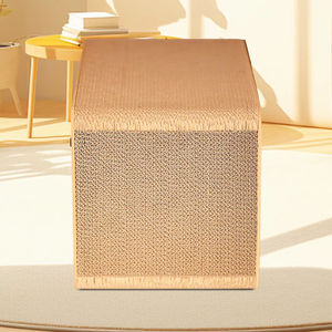 Luxe Extra Grote Golfkarton Kattenkrabber Geïntegreerd Met Een Klauwhuis En Een Kattenboom Ingebed En Bekrast - Product Image 3