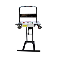 Chariot mobile électrique portable à quatre roues avec ciseaux électriques, rampe coulissante, élévateur hydraulique, hauteur 105 cm, plateau 120x75 cm, capacité 300 kg