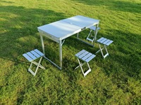 Table et chaise de camping pliantes en alliage d'aluminium durable, modernes, imperméables, légères, portables pour pique-nique en extérieur