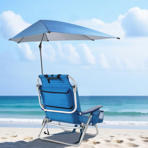Portatile da esterno pieghevole in alluminio luna sedia regolabile ombrellone con morsetto per spiaggia <span class=keywords><strong>mare</strong></span> campeggio per zaino in poliestere - Product Image 5