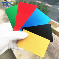 Tarjeta de visita en blanco de aluminio anodizado, grabador cortado con láser, grabado de acero inoxidable anodizado, tarjetas de visita de aluminio y Metal en blanco