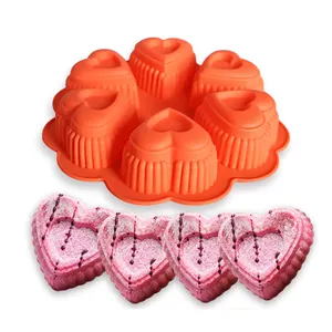 Molde de silicone personalizado para bolo, moldes de silicone para decoração de cozinha, diferentes formas de flores e coração, formato de estrela, adequado para crianças