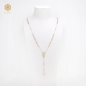 Elfische Rosenkranz Halskette Schmuck Unisex Religiöser Schmuck Goldgefüllte Kette Katholischer Kunststoff Rosenkranz Geschenk Perlenkette - Product Image 5