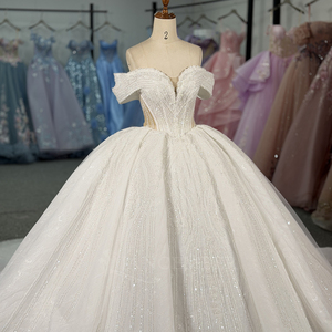 Robe de mariée de bal princesse Dy6988, couleur bonbon, florale, scintillante, perlée, à sequins, en dentelle, de luxe, avec cristaux, pour mariée - Product Image 3