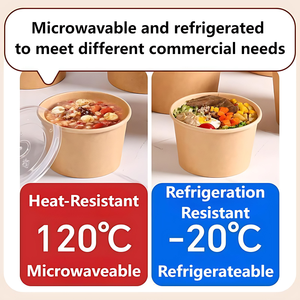 厂家直销一次性可生物降解外卖可定制牛皮纸汤桶沙拉纸碗 - Product Image 5
