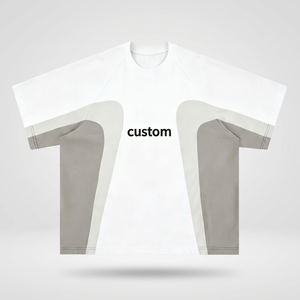 Camiseta Personalizada de Manga Raglán Extra Grande para Hombre, Cuello Redondo, Tejido de Algodón, Logotipo Estampado, Ribete en Contraste, Estilo Minimalista - Product Image 3
