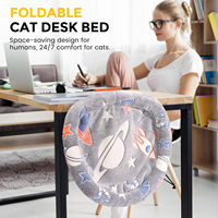Lit de bureau pour chat qui brille dans le noir hamac cadre en métal robuste et nid de couchage à pince pour bureau lit de bureau pliable pour chat