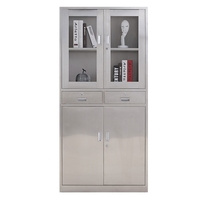 Armoire en acier inoxydable imperméable, anti-rouille, armoire de rangement en métal pour garage, cuisine, utilisation en extérieur