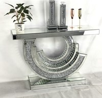 Tables consoles miroir style moderne avec diamants écrasés scintillants pour l'entrée et le couloir – Décoration intérieure et mobilier de salon