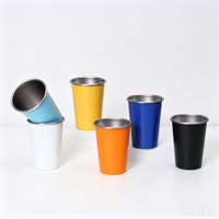 Chope à bière en acier inoxydable 500 ml (17 oz) à paroi simple, réutilisable, avec logo personnalisé pour la maison, les fêtes, les bars, les voyages et le camping