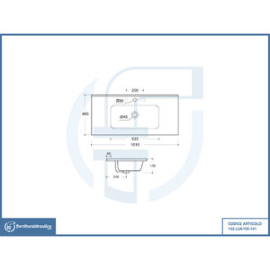 Lavabo en céramique Unika Modern 101x46cm pour ferme, salle à manger, hôtel, école, salle de bain, fabriqué en pierre et granit - Product Image 2