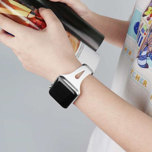 YHQ-Correa para <span class=keywords><strong>Apple</strong></span> <span class=keywords><strong>Watch</strong></span>, banda de silicona delgada para iWatch serie 7 <span class=keywords><strong>6</strong></span> 5/4/3 SE, 44mm, 40mm, 45mm, 41mm, 38mm, 42mm - Product Image 5