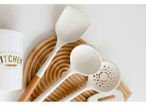 Lot de 5 ustensiles de cuisine en silicone avec manche en bois LMK024 pour la maison, outils de cuisson, personnalisable avec logo - Product Image 6