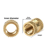Brass Knurled Threaded Insert CNC Turned Parts for Plastic OEM